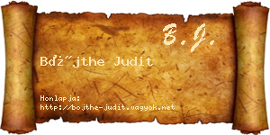 Bőjthe Judit névjegykártya